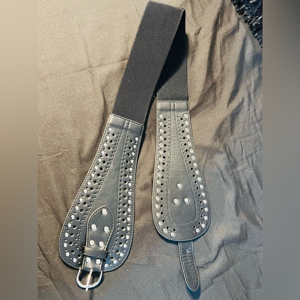 Black Wide Waist Elastic Belt